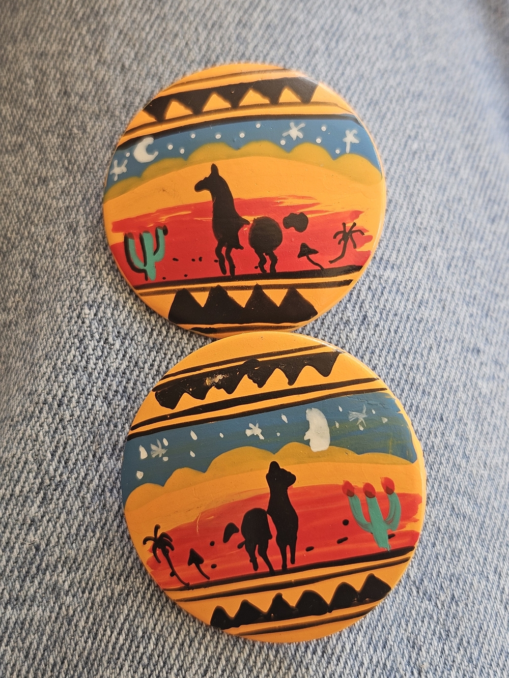 Hand-Painted Desert Scene Earings